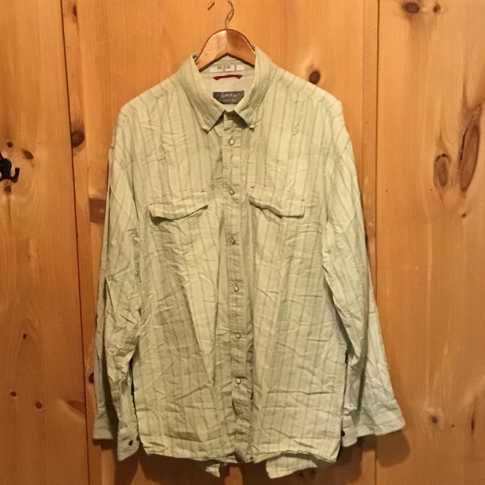 Orvis Pale Green Plaid “Trout Bum”
 Fishing Shirt